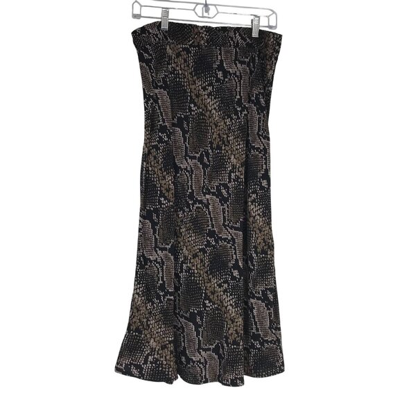 TRF COLLECTION BY ZARA - WOMENS LARGE -SNAKE PRINT ELASTIC WAIST MAXI SLIP SKIRT - Picture 1 of 7